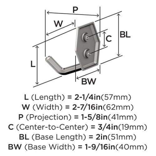 Benton Zinc Polished Chrome Hook 2