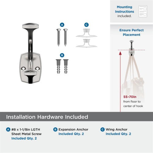 Vicinity Zinc Polished Chrome Hook 3
