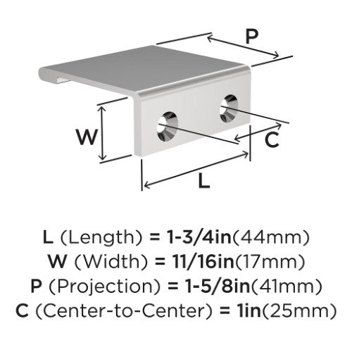 Streamline II Zinc Polished Chrome Cabinet Pull 6