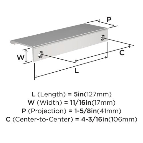 Streamline II Zinc Polished Chrome Cabinet Pull 9