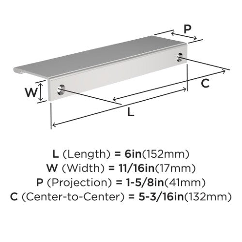 Streamline II Zinc Polished Chrome Cabinet Pull 10