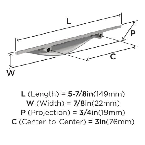 Current Zinc Polished Chrome Cabinet Pull 5