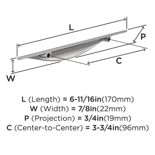 Current Zinc Polished Chrome Cabinet Pull 6