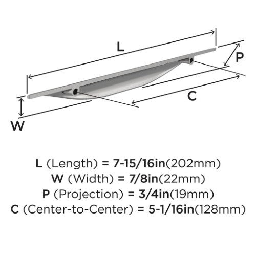 Current Zinc Polished Chrome Cabinet Pull 7