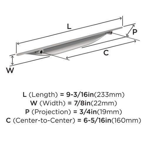 Current Zinc Polished Chrome Cabinet Pull 8