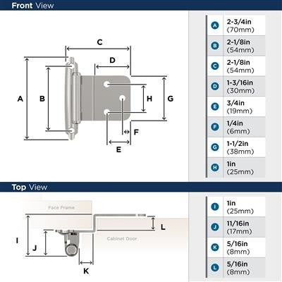 Decorative Hinges Steel Polished Chrome Cabinet Hinge 2