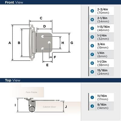 Decorative Hinges Steel Polished Chrome Cabinet Hinge 2