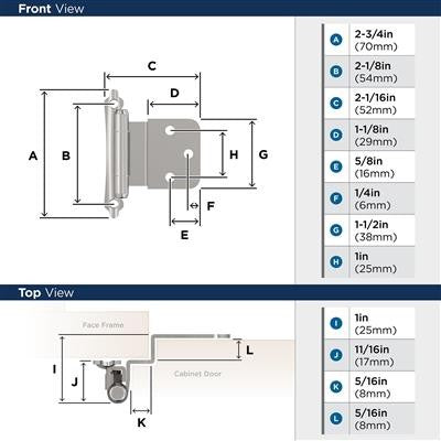 Decorative Hinges Steel Polished Chrome Cabinet Hinge 2