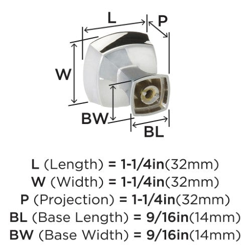 Stature Zinc Polished Chrome Cabinet Knob 2