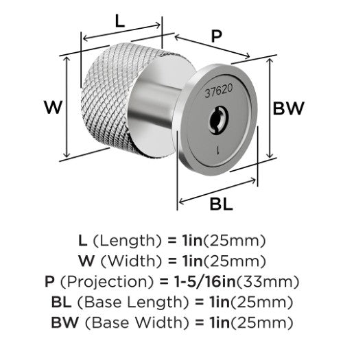 Balata Zinc Polished Chrome Cabinet Knob 5