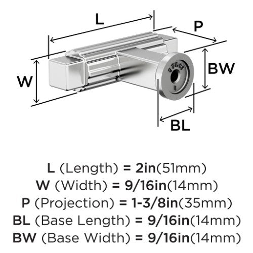 Ballard Zinc Polished Chrome Cabinet Knob 6