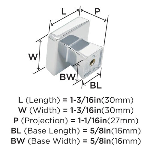 Blackrock Zinc Polished Chrome Cabinet Knob 6