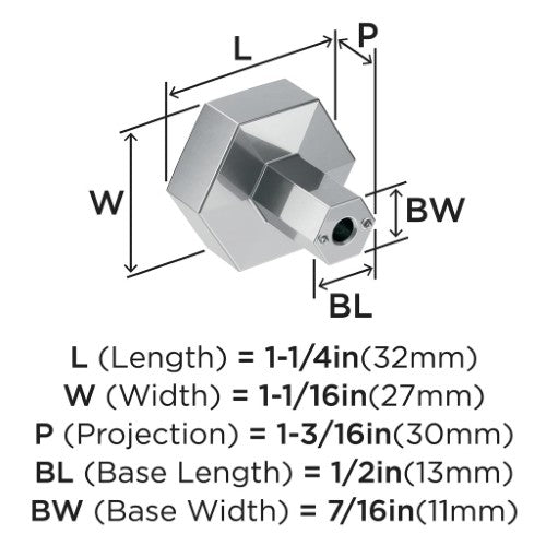 Caliber Zinc Polished Chrome Cabinet Knob 2
