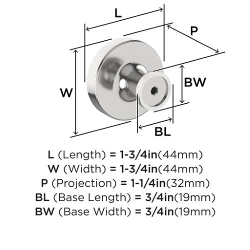 Dupont Circle Zinc Polished Chrome Cabinet Knob 4