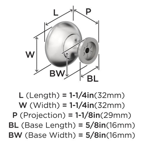 Edona Zinc Polished Chrome Cabinet Knob 1