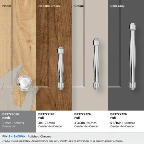 Enlivity Zinc Polished Chrome Cabinet Knob 6