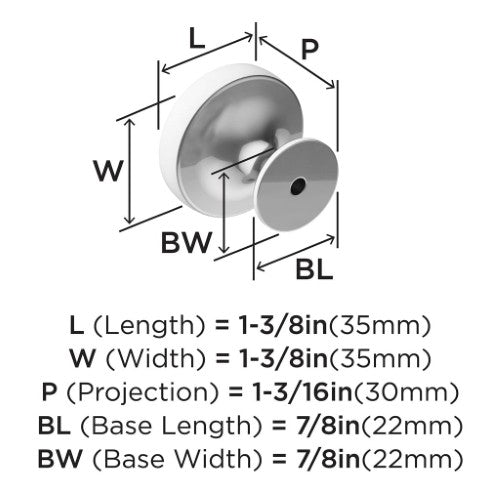 Exceed Zinc Polished Chrome Cabinet Knob 2