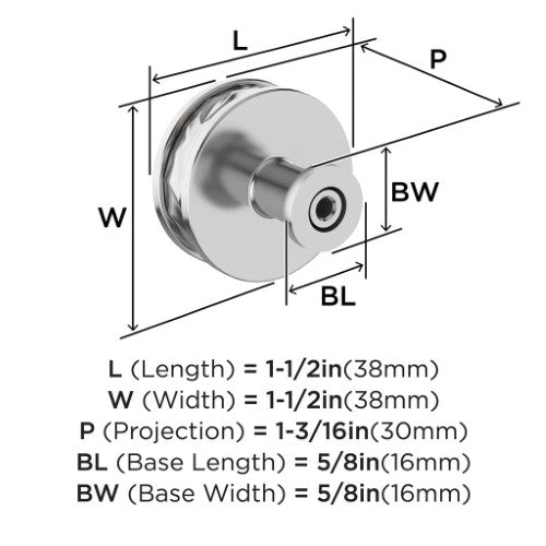 Fairfax Zinc Polished Chrome Cabinet Knob 3