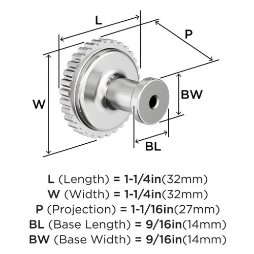 Farewind Zinc Polished Chrome Cabinet Knob 3