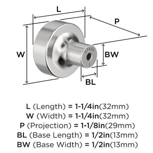 Merced Zinc Polished Chrome Cabinet Knob 3