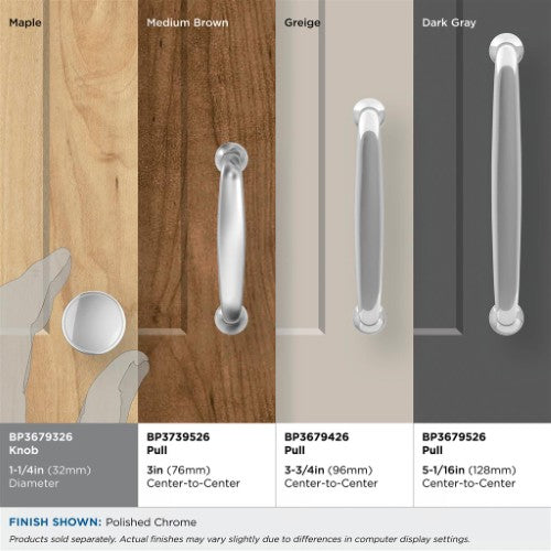 Renown Zinc Polished Chrome Cabinet Knob 6