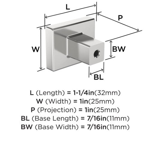 Rockhurst Zinc Polished Chrome Cabinet Knob 4