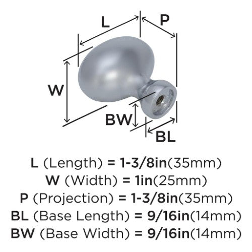 Vaile Zinc Polished Chrome Cabinet Knob 2
