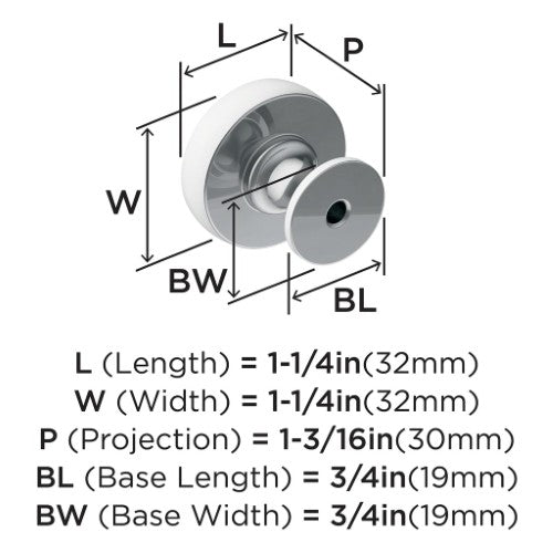 Winsome Zinc Polished Chrome Cabinet Knob 2