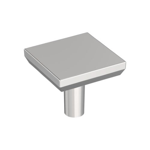 Chamfered Edge Zinc Polished Chrome Cabinet Knob 1