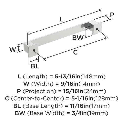 Appoint Zinc Polished Chrome Cabinet Pull 9