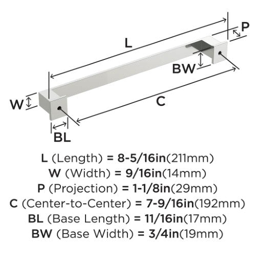 Appoint Zinc Polished Chrome Cabinet Pull 10