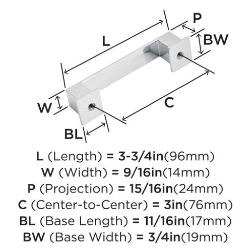 Appoint Zinc Polished Chrome Cabinet Pull 13