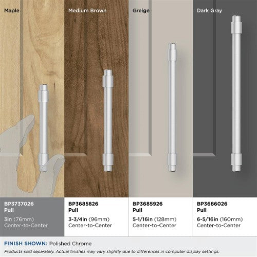 Destine Zinc Polished Chrome Cabinet Pull 39