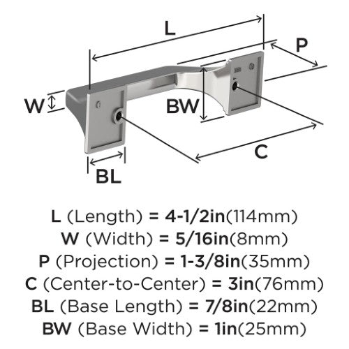 Exceed Zinc Polished Chrome Cabinet Pull 9