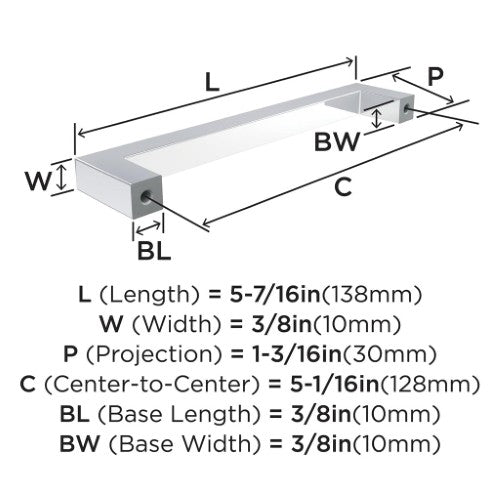 Monument Aluminum Polished Chrome Cabinet Pull 13