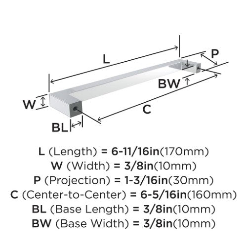 Monument Aluminum Polished Chrome Cabinet Pull 14