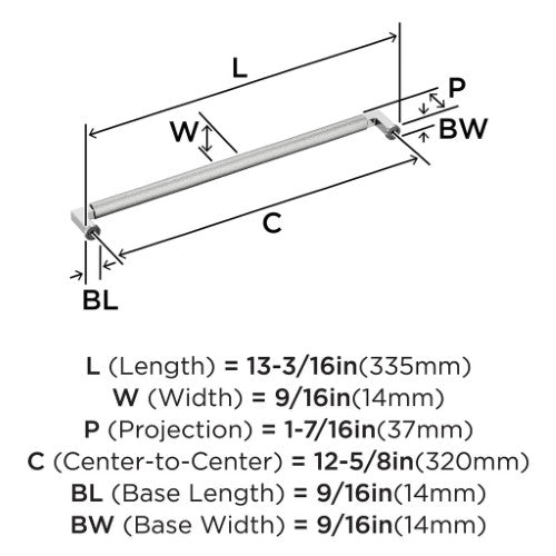 Balata Zinc Polished Chrome Cabinet Pull 10