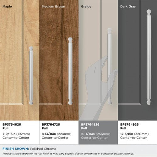Ballard Zinc Polished Chrome Cabinet Pull 34