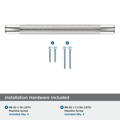 Bronx Zinc & Stainless Steel Polished Chrome Cabinet Pull 14