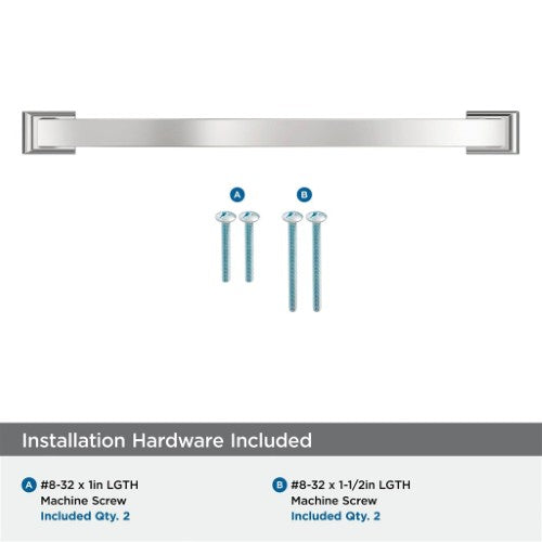 Candler Zinc Polished Chrome Cabinet Pull 18