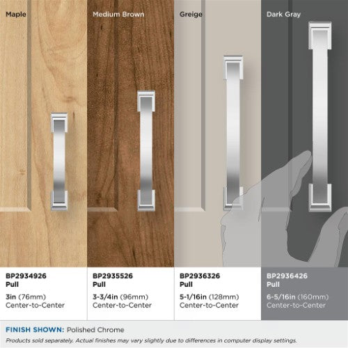 Candler Zinc Polished Chrome Cabinet Pull 31
