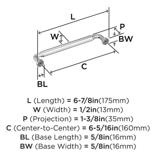 Coble Zinc Polished Chrome Cabinet Pull 12