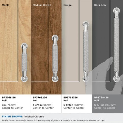 Collet Zinc Polished Chrome Cabinet Pull 37