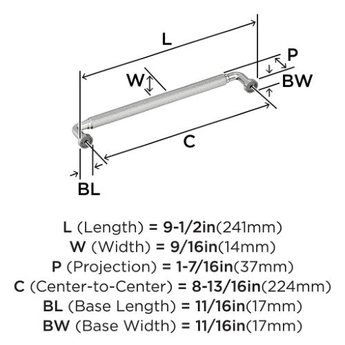 Collet Zinc Polished Chrome Cabinet Pull 16