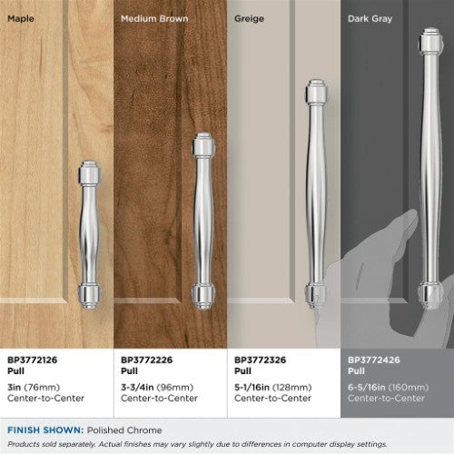 Enlivity Zinc Polished Chrome Cabinet Pull 38