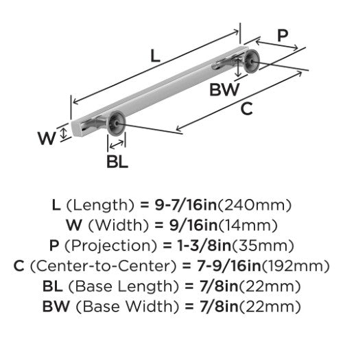 Everett Zinc Polished Chrome Cabinet Pull 14