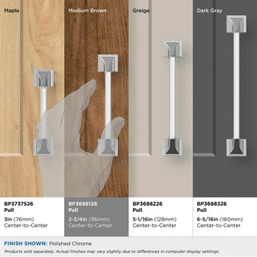 Exceed Zinc Polished Chrome Cabinet Pull 36