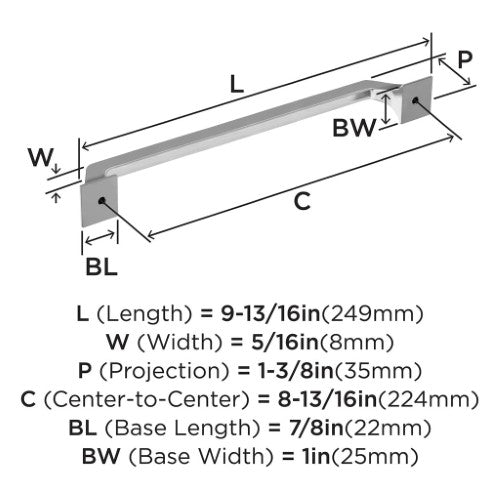 Exceed Zinc Polished Chrome Cabinet Pull 13