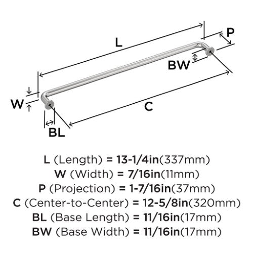 Factor Zinc Polished Chrome Cabinet Pull 15
