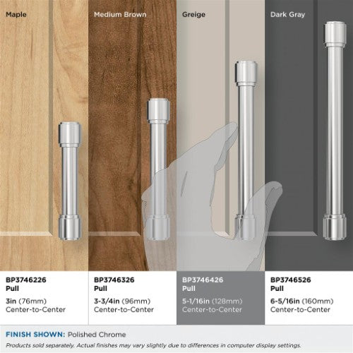 Faircrest Zinc & Steel Polished Chrome Cabinet Pull 36
